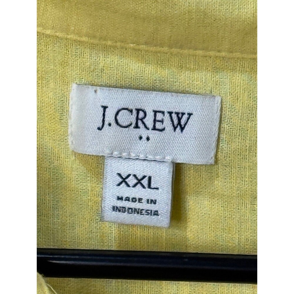 J.CREW Shirt Womens XXL Butter Yellow Linen Cotton Button Up Top - Picture 3 of 6